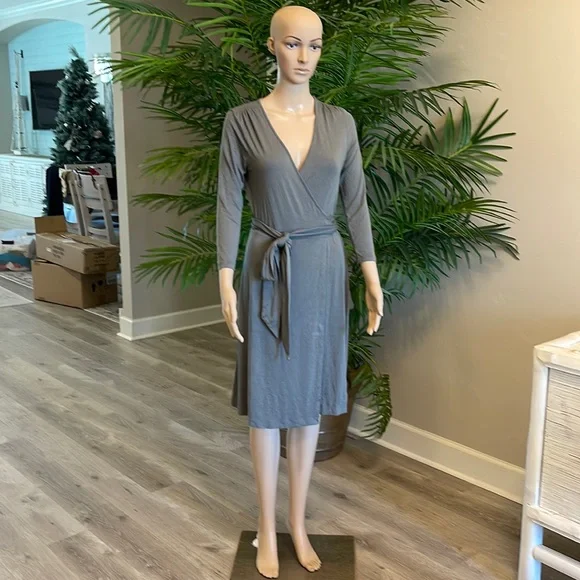 Banana Republic | Dresses | Banana Republic Stretch Wrap Dress Army Gray  Size Small | Poshmark